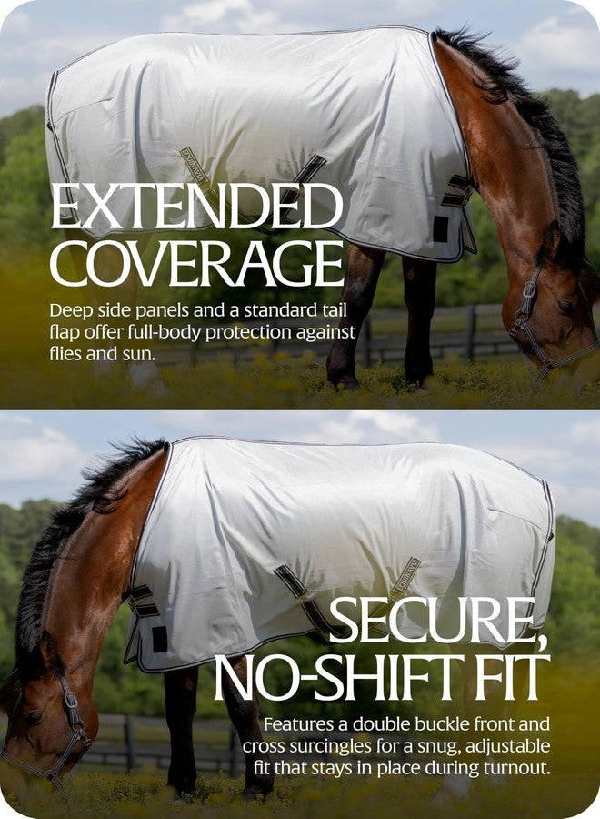Equinavia Gard Horse Fly Sheet | UV Protection Mesh Fly Sheet for Horses | Lightweight Nylon Turnout Sheet Fly Sheets for Horses - Silver Gray - 84 in - Image 4